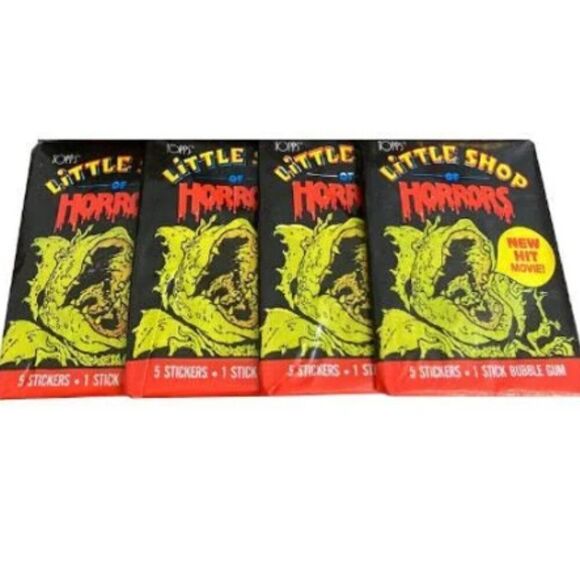 Little Shop Of Horrors 1986 Topps Sticker Wax Packs. Get 4 Packs !!! VINTAGE - Picture 1 of 7